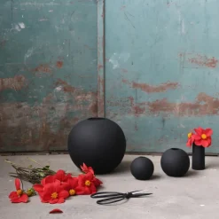 Cooee Design Jarrón Ball , 10 cm Negro