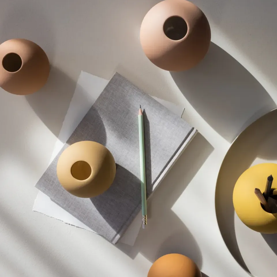 Cooee Design Jarrón Ball peanut, 8 cm Beige