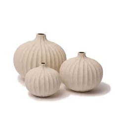 Discount Lindform Jarrón Bari, Sand white light deep line, L Beige