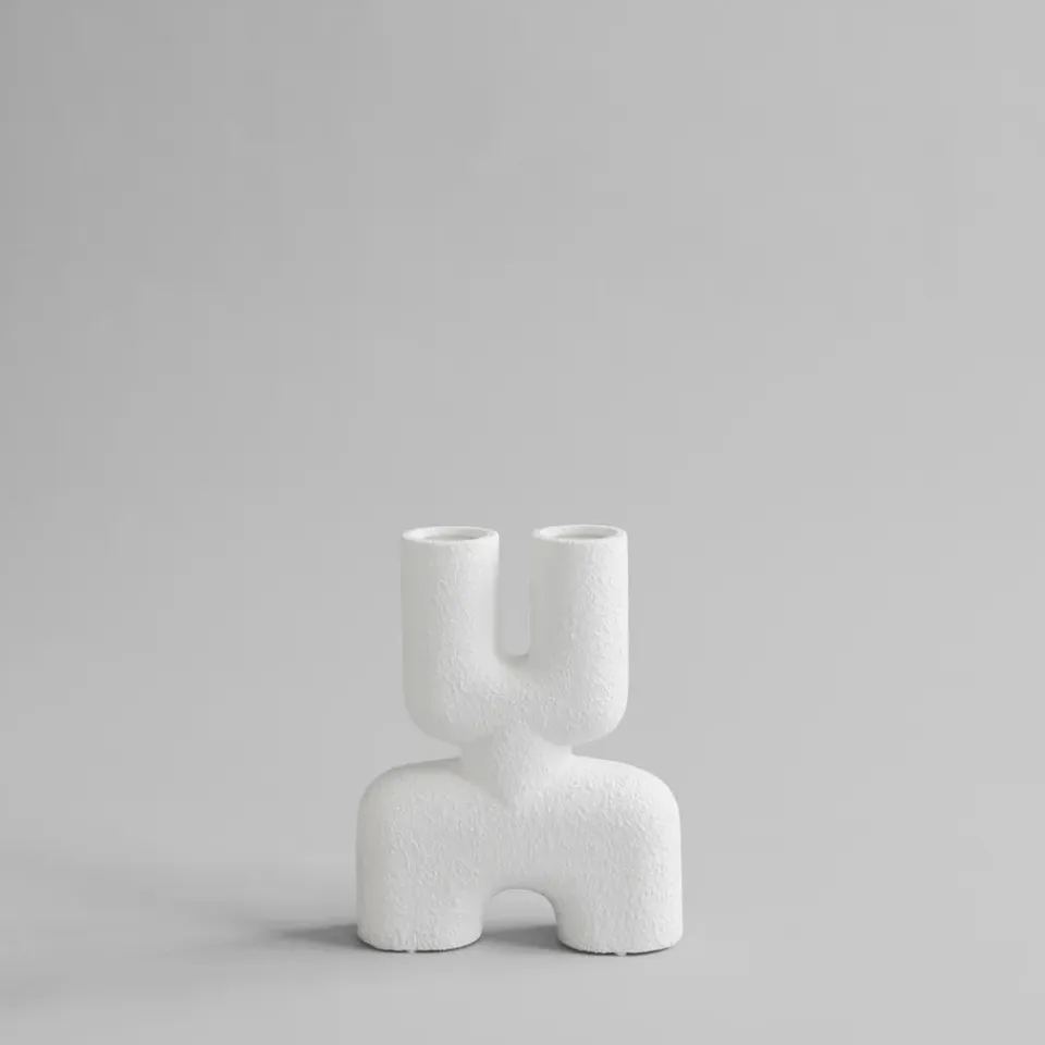 Online 101 Copenhagen Jarrón Cobra Double Mini 22x28 cm, Bubble White Blanco