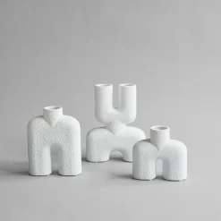Online 101 Copenhagen Jarrón Cobra Double Mini 22x28 cm, Bubble White Blanco