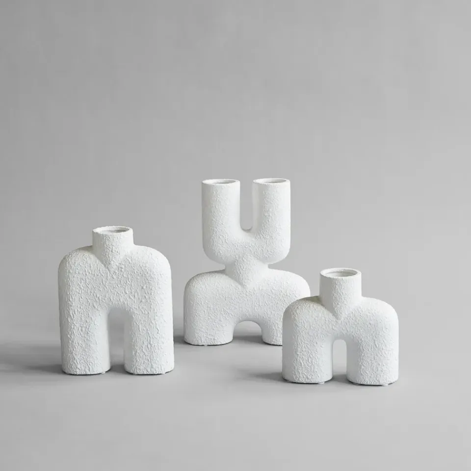Online 101 Copenhagen Jarrón Cobra Double Mini 22x28 cm, Bubble White Blanco