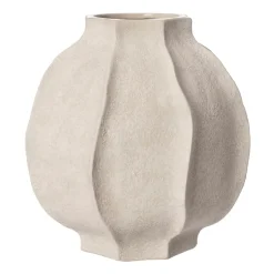 Outlet ERNST Jarrón con relieve , H18 cm Ø18 cm Blanco