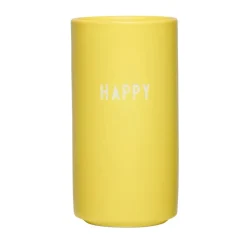 Discount Design Letters Jarrón con texto , Happy Amarillo