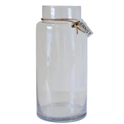 Clearance ERNST Jarrón de vidrio H33 cm Ø11,5 cm, Transparente