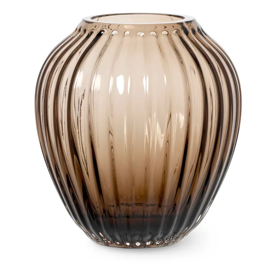 New Kähler Jarrón de vidrio Hammershøi 14 cm, nogal Marrón