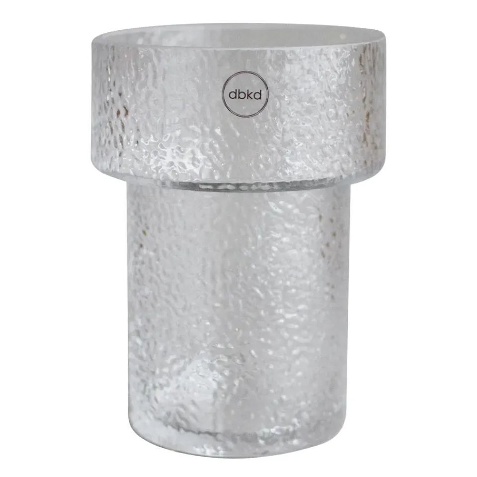 Best DBKD Jarrón de vidrio Keeper con estructura, 17 cm Transparente