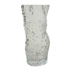 New Hein Studio Jarrón de vidrio Ostra Rock 30 cm, Clear Transparente