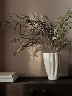 Clearance Ferm Living Jarrón Dedali 25 cm, Off-white Blanco