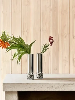 Online Design House Stockholm Jarrón Hydraulic 25 cm, Stainless steel, 25 cm Plateado