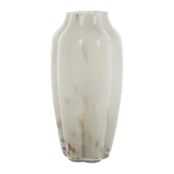 New Lene Bjerre Jarrón Mara 15x15 cm, Off White-Light gold BlancoColor dorado