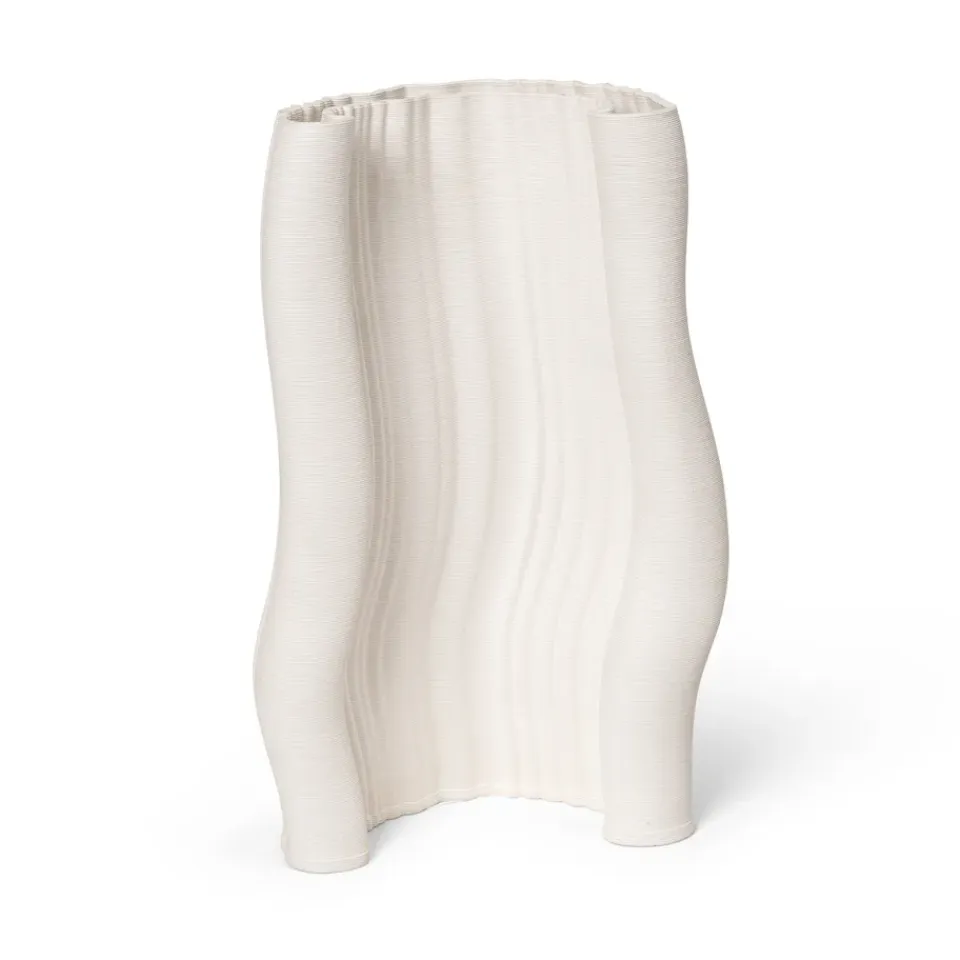 Sale Ferm Living Jarrón Moire 19x30 cm, Off-white Blanco