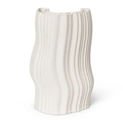 Sale Ferm Living Jarrón Moire 19x30 cm, Off-white Blanco