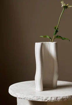Sale Ferm Living Jarrón Moire 19x30 cm, Off-white Blanco