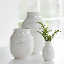 New Kähler Jarrón Omaggio perla, mediano Blanco