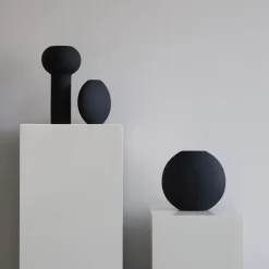 Hot Cooee Design Jarrón Pillar 24 cm, Black Negro