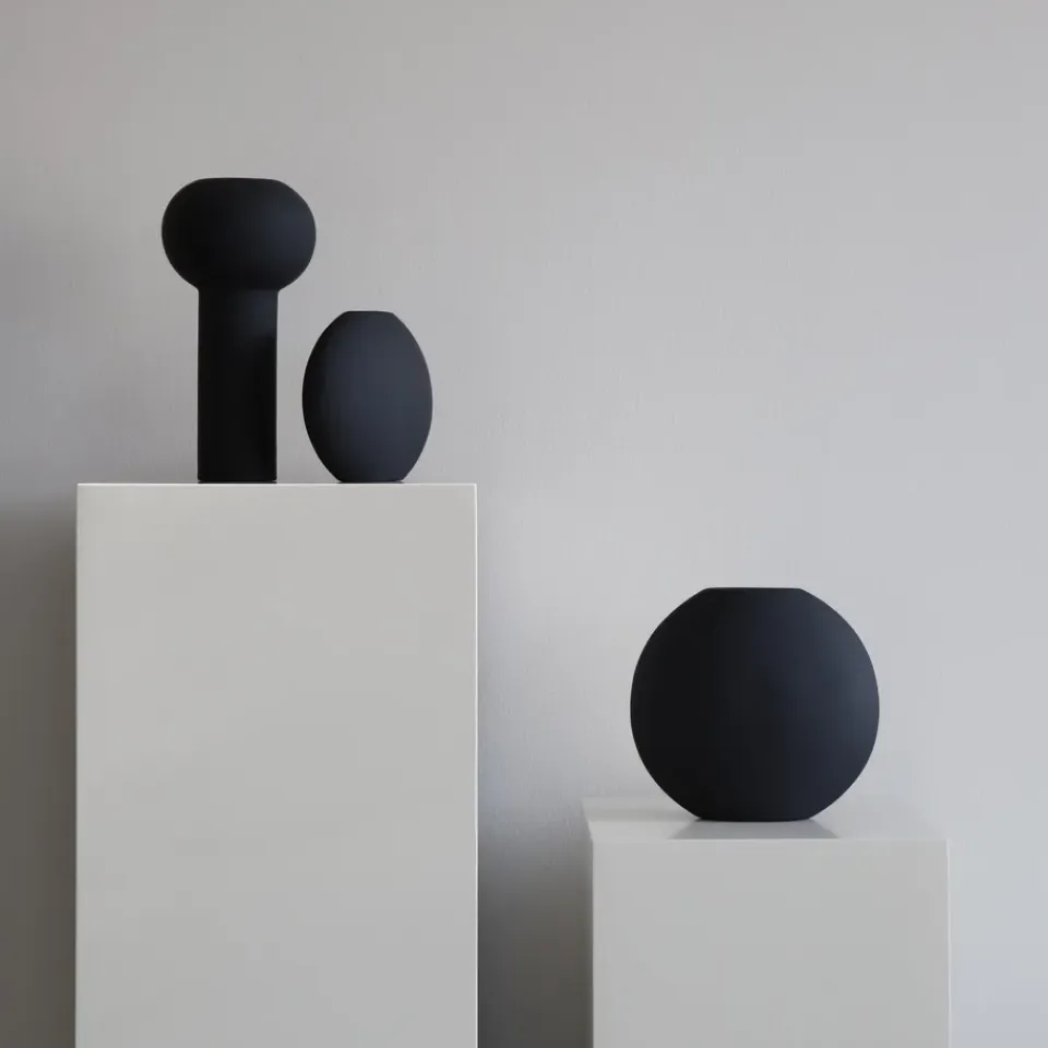 Hot Cooee Design Jarrón Pillar 24 cm, Black Negro