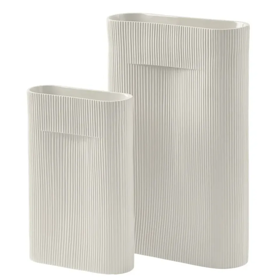 Clearance Muuto Jarrón Ridge 35 cm, Off white Blanco