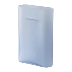 Outlet Muuto Jarrón Ridge vidrio escarchado 35 cm, Light blue Azul