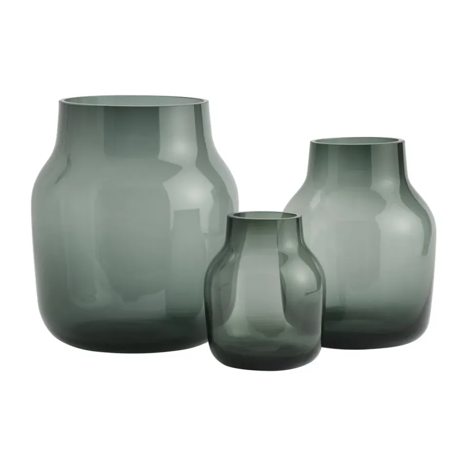 Best Muuto Jarrón Silent Ø15 cm, Dark Green Verde