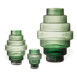 Outlet POLSPOTTEN Jarrón Steps S 30 cm, oscuro Verde