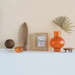 Clearance URBAN NATURE CULTURE Jarrón Tummy A 24 cm, Orange rust Naranja