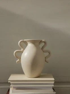 Ferm Living Jarrón Verso 27 cm, Cream Blanco