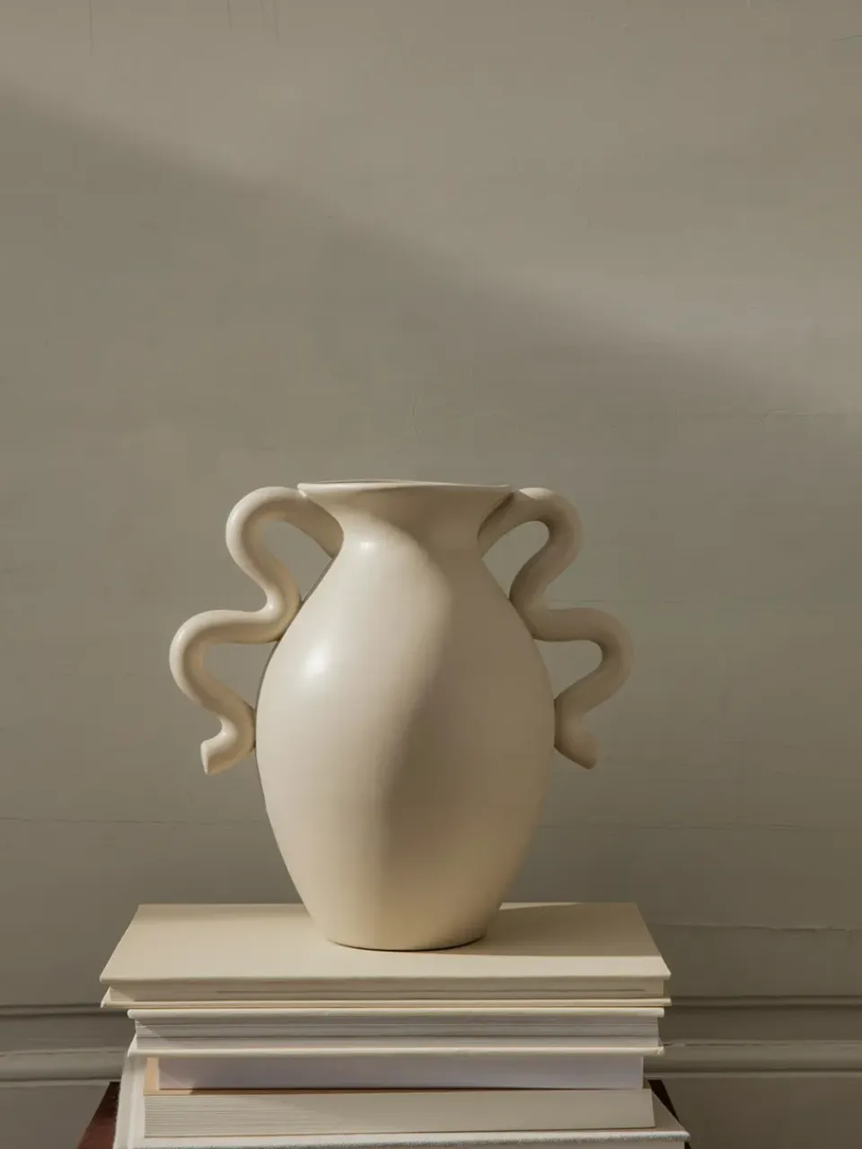 Ferm Living Jarrón Verso 27 cm, Cream Blanco