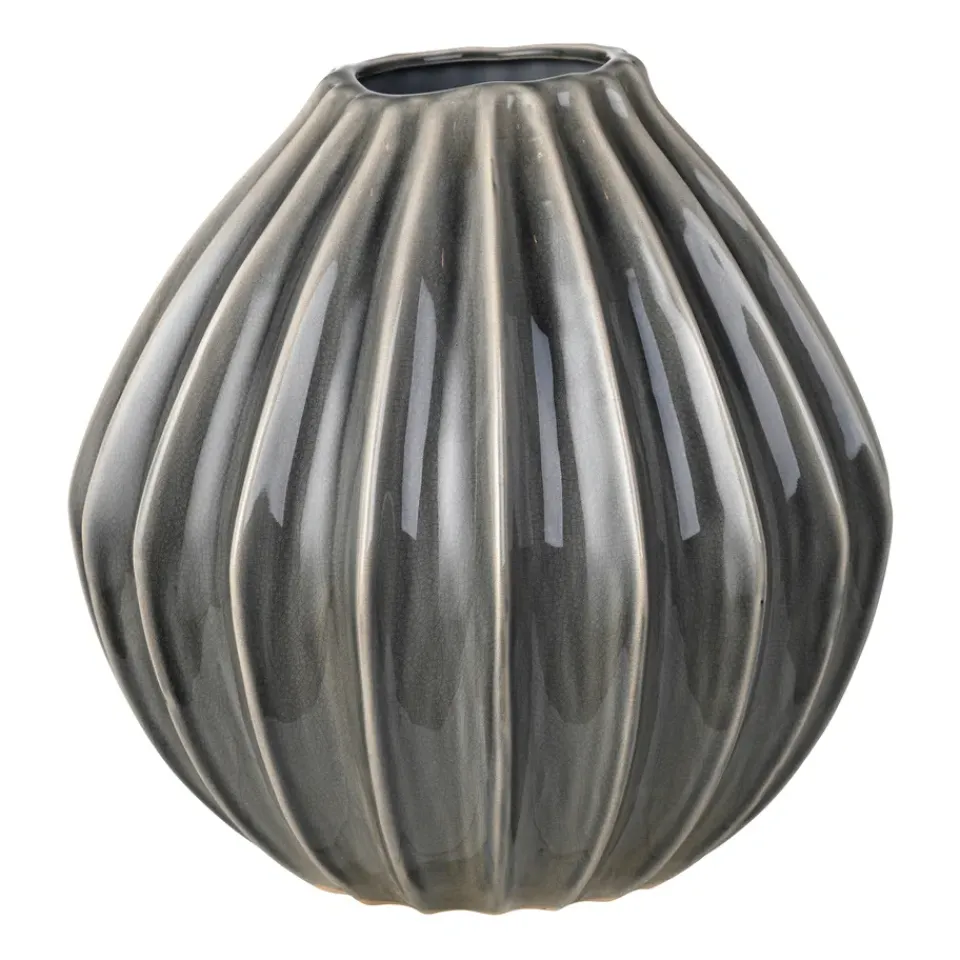 Outlet Broste Copenhagen Jarrón Wide smoked pearl, 30 cm Gris
