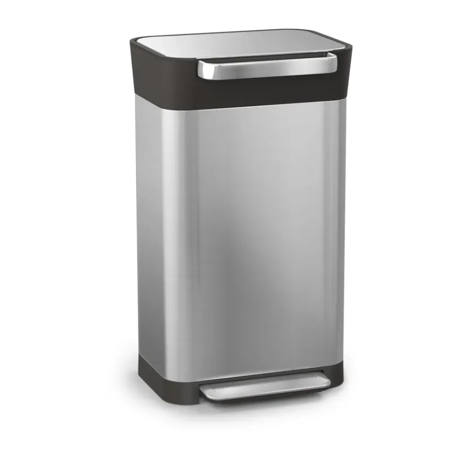 New Joseph Joseph Titan compactador de basura pedal 30 L, Stainless steel Plateado