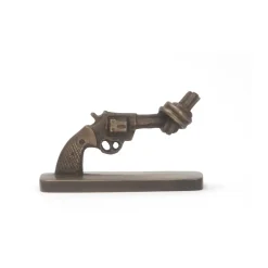 New Non Violence Knotted Gun mini 7 cm, Bronce mate Color dorado