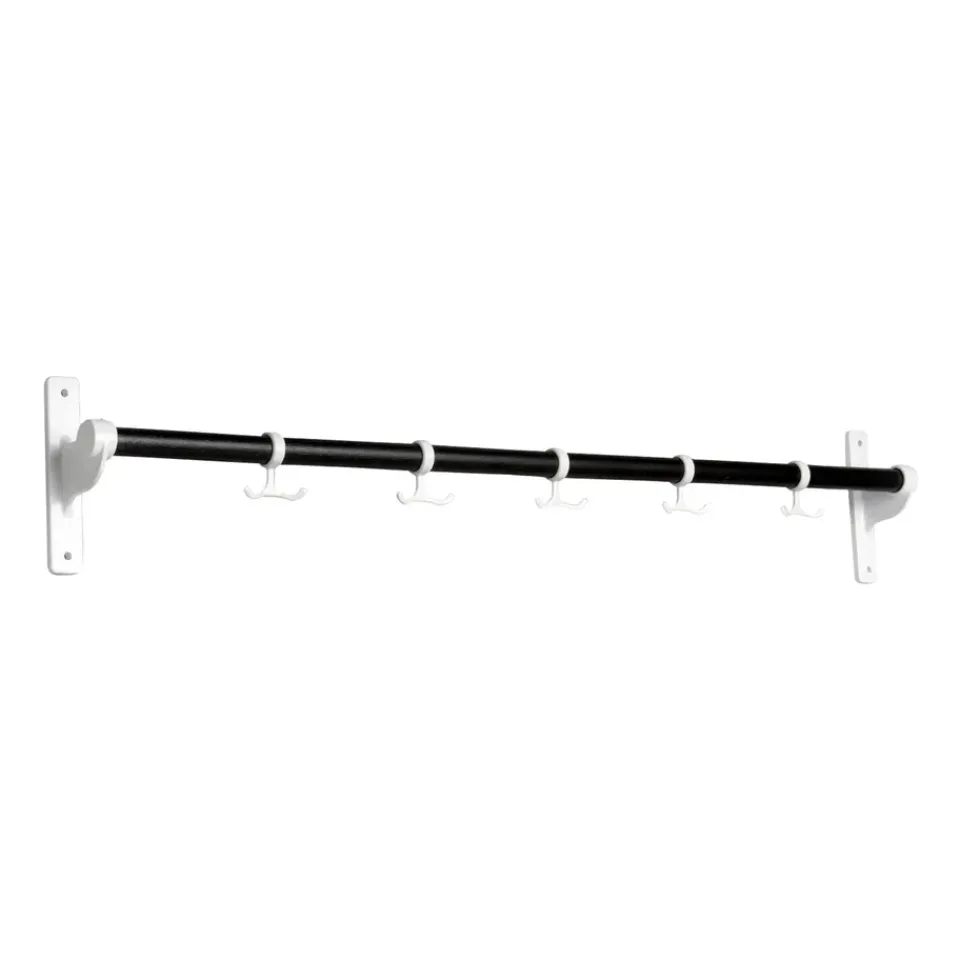 Best Essem Design Listón de ganchos Nostalgi 100 cm, roble teñido de negro-blanco NegroBlanco