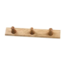 Hot FDB Møbler Listón de ganchos Q3 Allé 3 ganchos, Oak nature lacquered Marrón