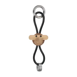 Best Kay Bojesen Denmark Llavero de mono de Kay Bojesen, Teca-limba, cuero negro Marrón