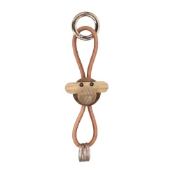 Discount Kay Bojesen Denmark Llavero de mono de Kay Bojesen, Teca-limbá, cuero natural Marrón