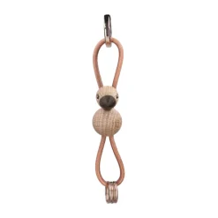 Clearance Kay Bojesen Denmark Llavero de pájaro Kaj Bojesen, Roble, cuero natural Marrón