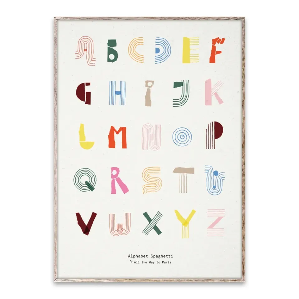 Online Paper Collective Lámina Alphabet Spaghetti ENG -colour, 50x70 cm Multi