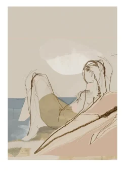 Outlet Anna Bülow Lámina By the ocean, 50x70 cm Marrón
