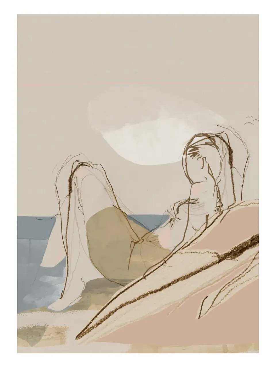 Outlet Anna Bülow Lámina By the ocean, 50x70 cm Marrón