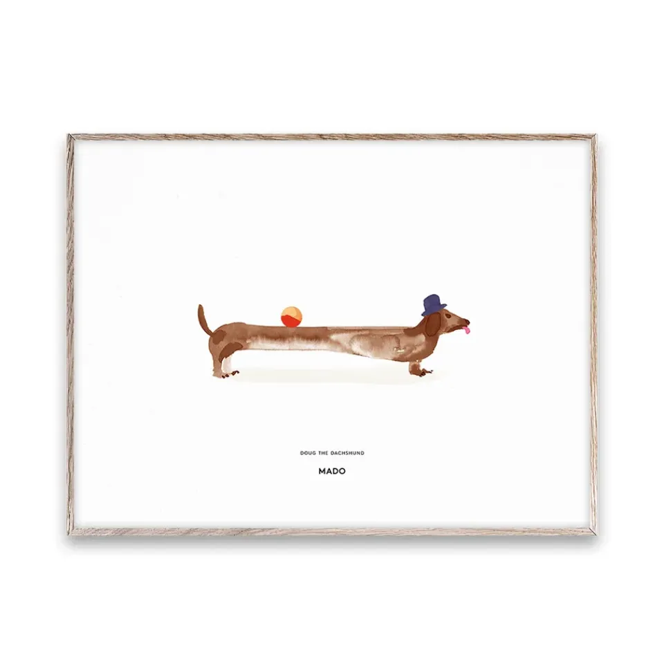 Sale Paper Collective Lámina Doug the Dachshund, 30x40 cm BlancoBeige