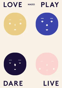 Online Paper Collective Lámina Four Feelings, 50x70 cm Multi