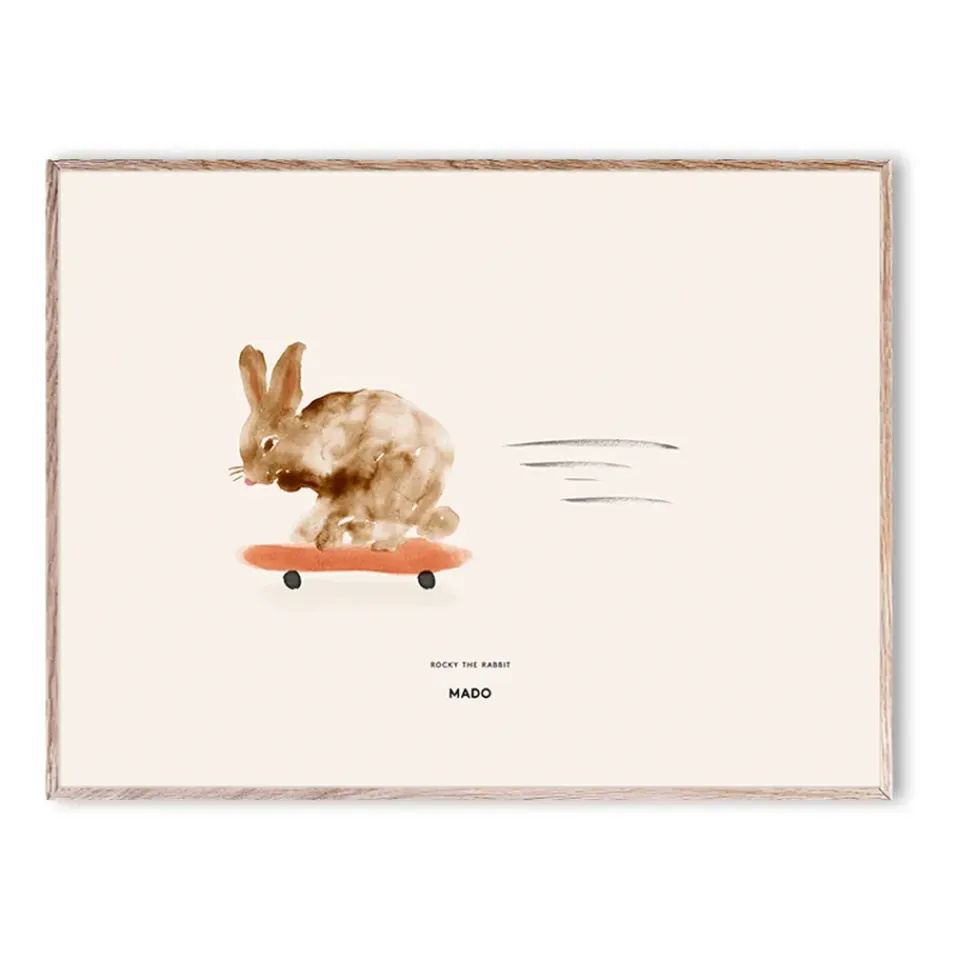 Outlet Paper Collective Lámina Rocky the Rabbit, 30x40 cm BeigeBlancoNaranjaMarrón