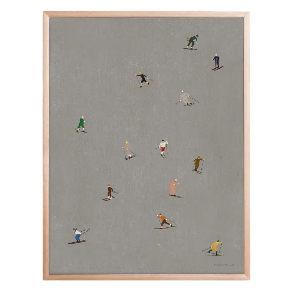 Outlet Fine Little Day Lámina Skiers 40x50 cm, Gris