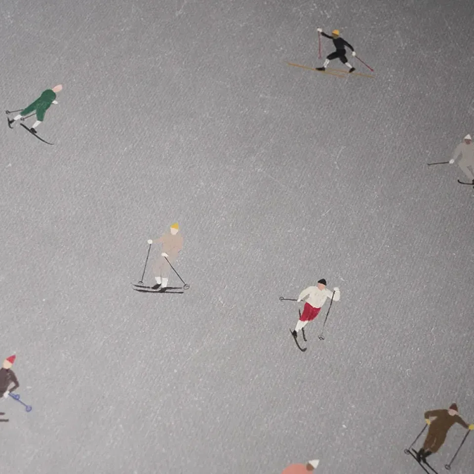 Outlet Fine Little Day Lámina Skiers 50x70 cm, Gris
