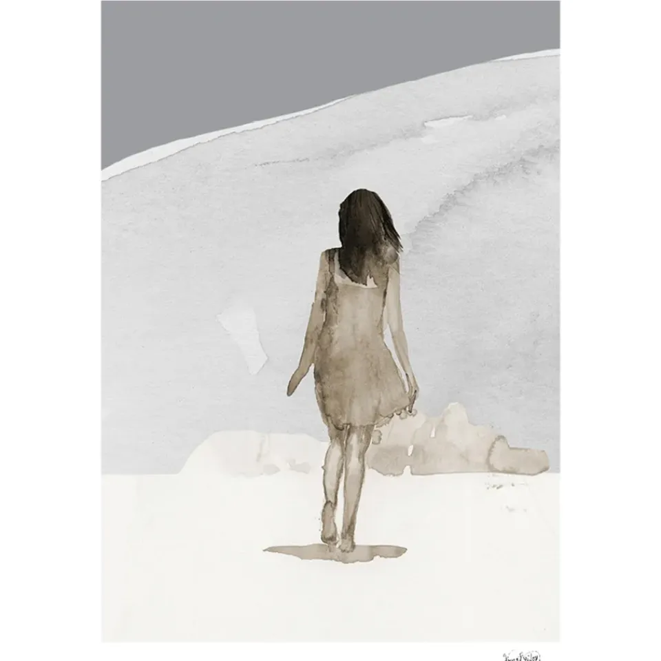 Discount Anna Bülow Lámina Summer, 50x70 cm BeigeGrisBlanco