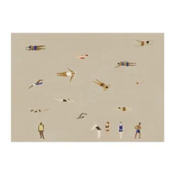 Clearance Fine Little Day Lámina Swimmers, , 50x70 cm Beige