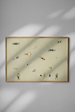 Clearance Fine Little Day Lámina Swimmers, , 50x70 cm Beige