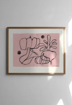 Best Fine Little Day Lámina Vegetable, 40x50 cm Rosa