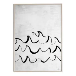 Online Fine Little Day Lámina Wave 50x70 cm, negro-blanco GrisNegroBlanco