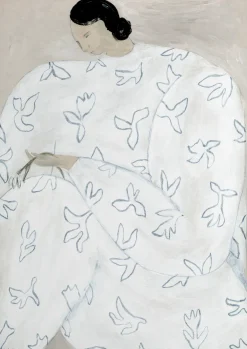 Outlet Fine Little Day Lámina White Flower 50x70 cm, Nude BeigeAzulNegroBlanco